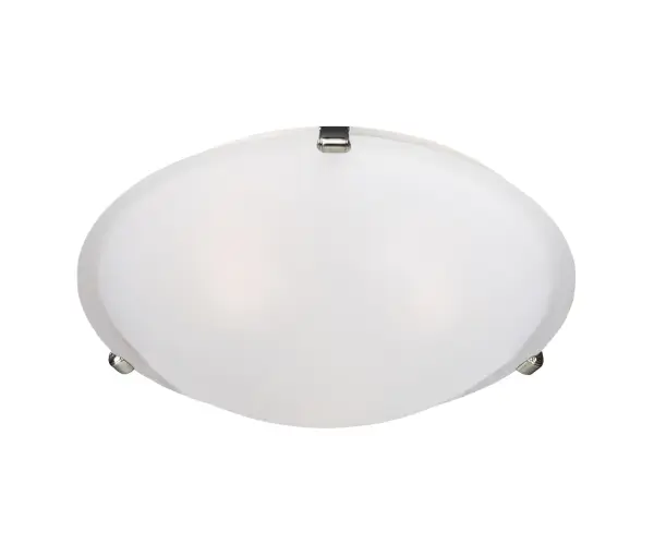 Maxim Lighting's commitment to both the residential lighting and the home building industries will assure you a product line focused on your basic lighting needs. With the Malaga collection you will find quality lighting that is well designed, well priced and readily available. Collection: Malaga Finish: Satin Nickel Glass: Frosted Width: 12.50" Height: 4.00" Length: 12.50" Weight: 2.82 lb Number of Bulbs: 2 Maximum Wattage: 60.00 W Bulb Type: A19 Bulb Base: E26 Medium Light Source: Incandescent Light Output: 1344.00 lm Dimmable Rated Average Life: 2500 Voltage: 120.00 V Material: Glass, Steel Safety Listing: cETLus Safety Rating: Damp Manufacturer Warranty: 1 Spec Sheet Instructions Parts Diagram