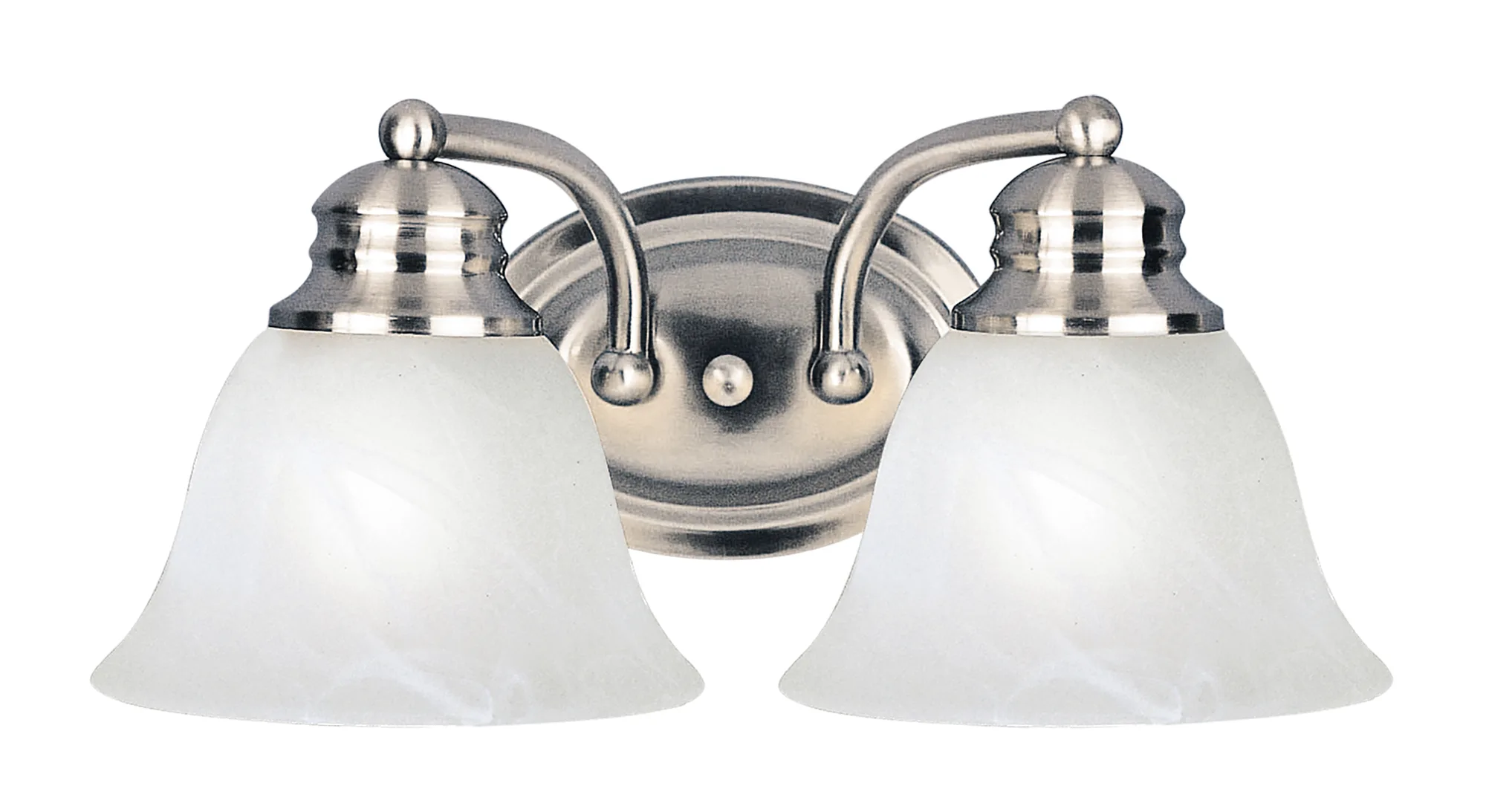 Malaga Two Light Bath Vanity in Satin Nickel