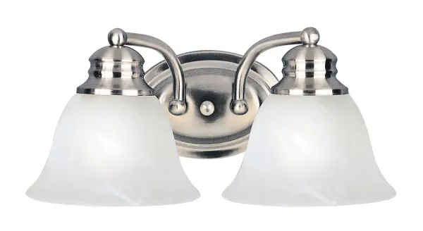 Malaga Two Light Bath Vanity in Satin Nickel - Image 1