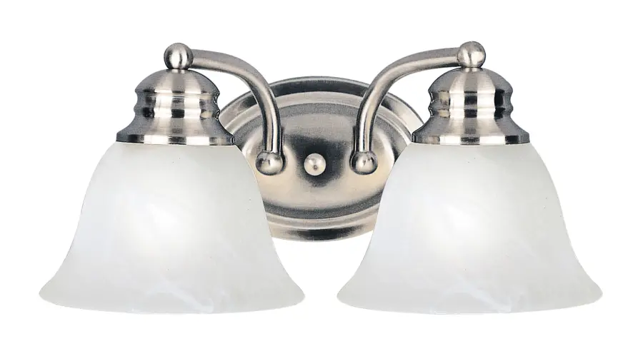 Malaga Two Light Bath Vanity in Satin Nickel - Image 1