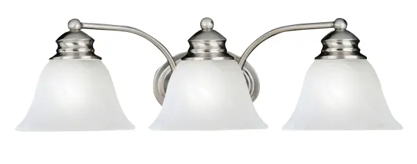 Malaga 3-Light Bath Vanity in Satin Nickel - Image 1