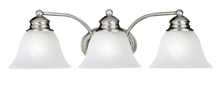 Malaga 3-Light Bath Vanity in Satin Nickel - Image 1