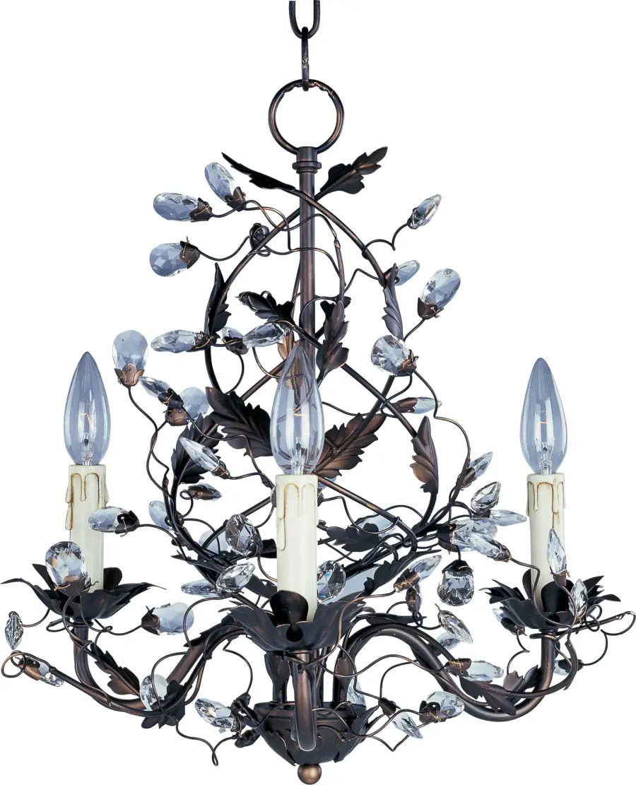 Elegante Three Light Chandelier in Oil Rubbed Bronze - Image 1