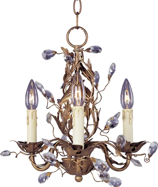 One of our most popular collections, Elegante combines lighting with decorating. Delicate leaves and crystals top the wrap-around vines. Offered in Etruscan Gold or Oil Rubbed Bronze.