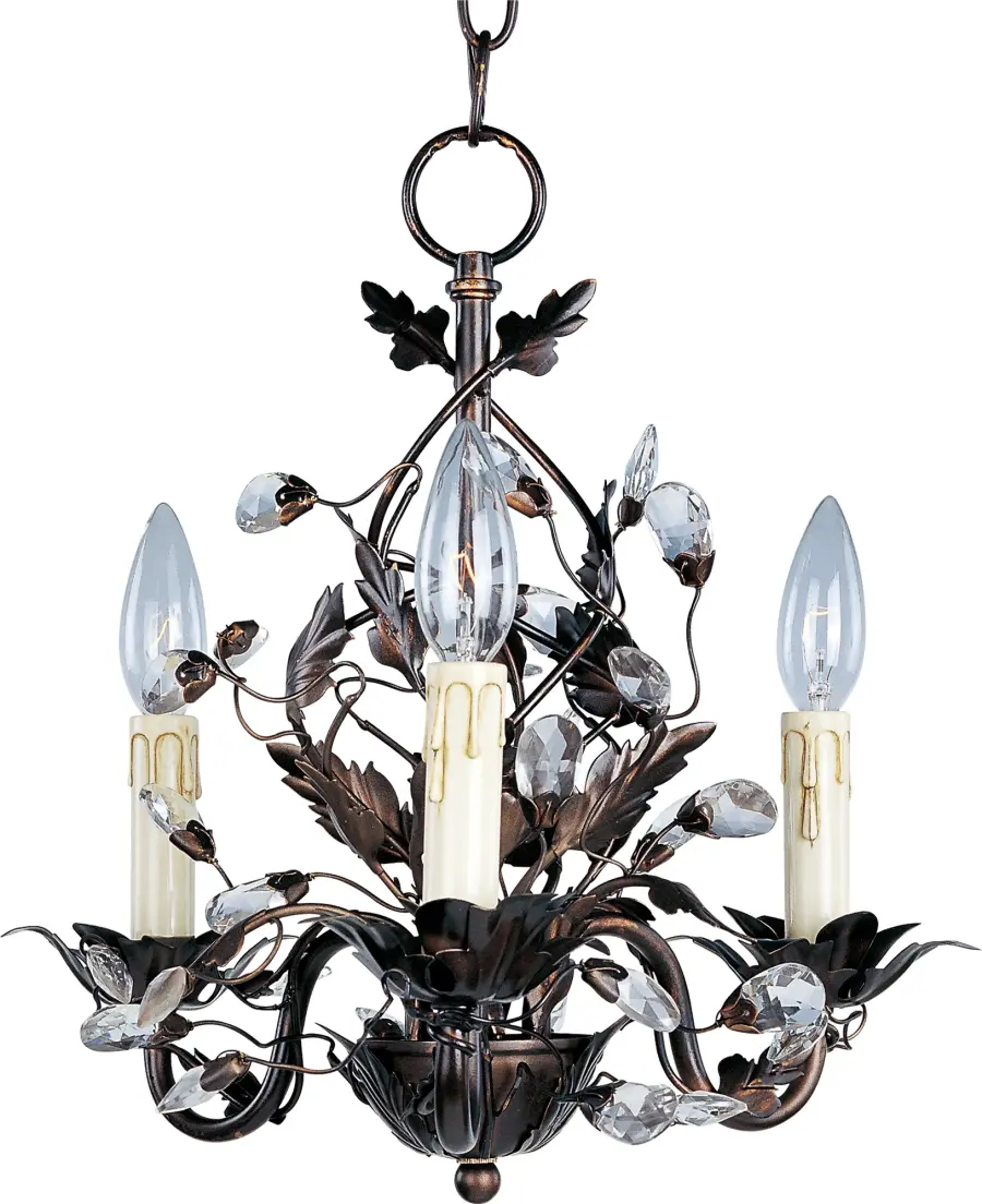 Elegante Three Light Chandelier in Oil Rubbed Bronze - Image 1
