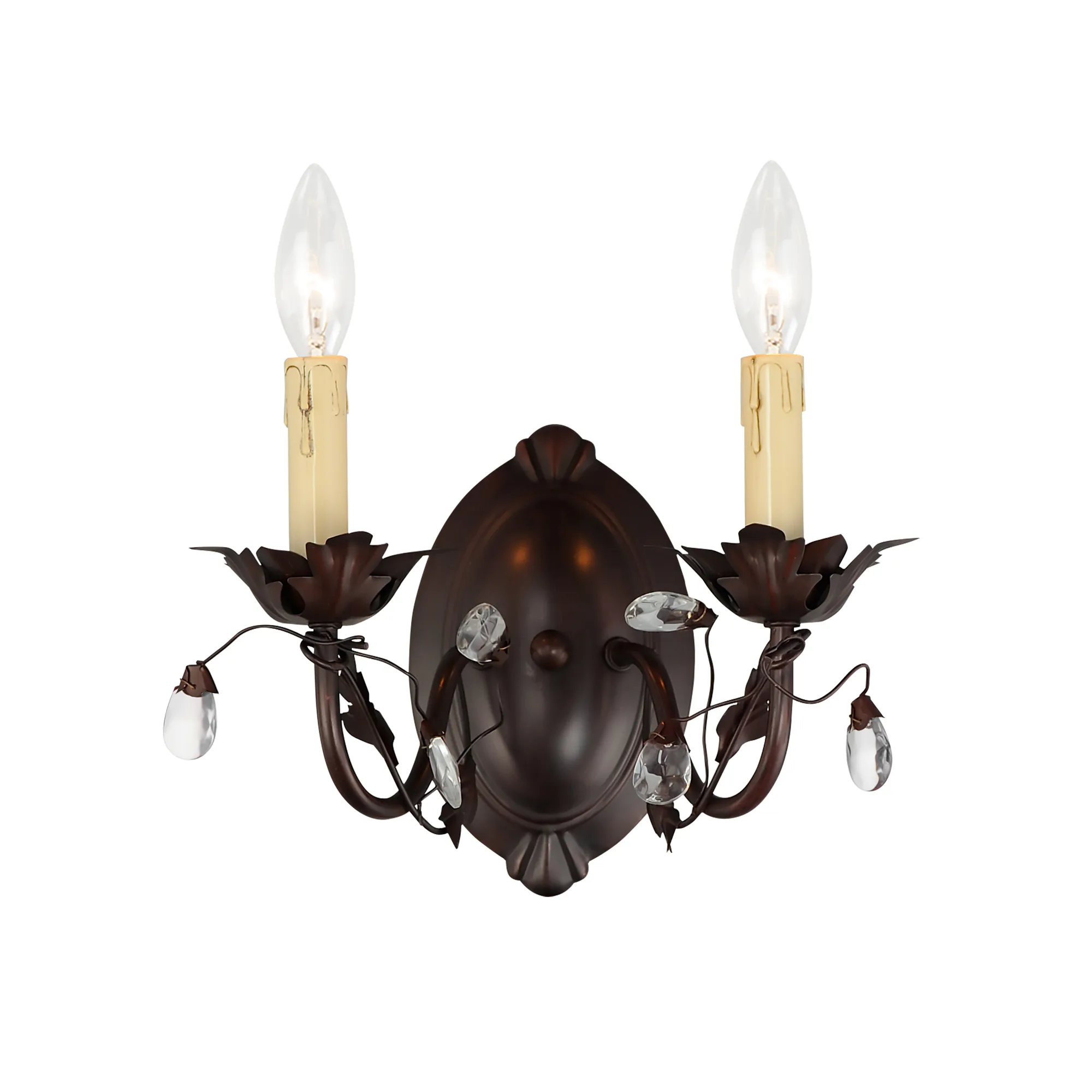 Elegante Two Light Wall Sconce in Oil Rubbed Bronze