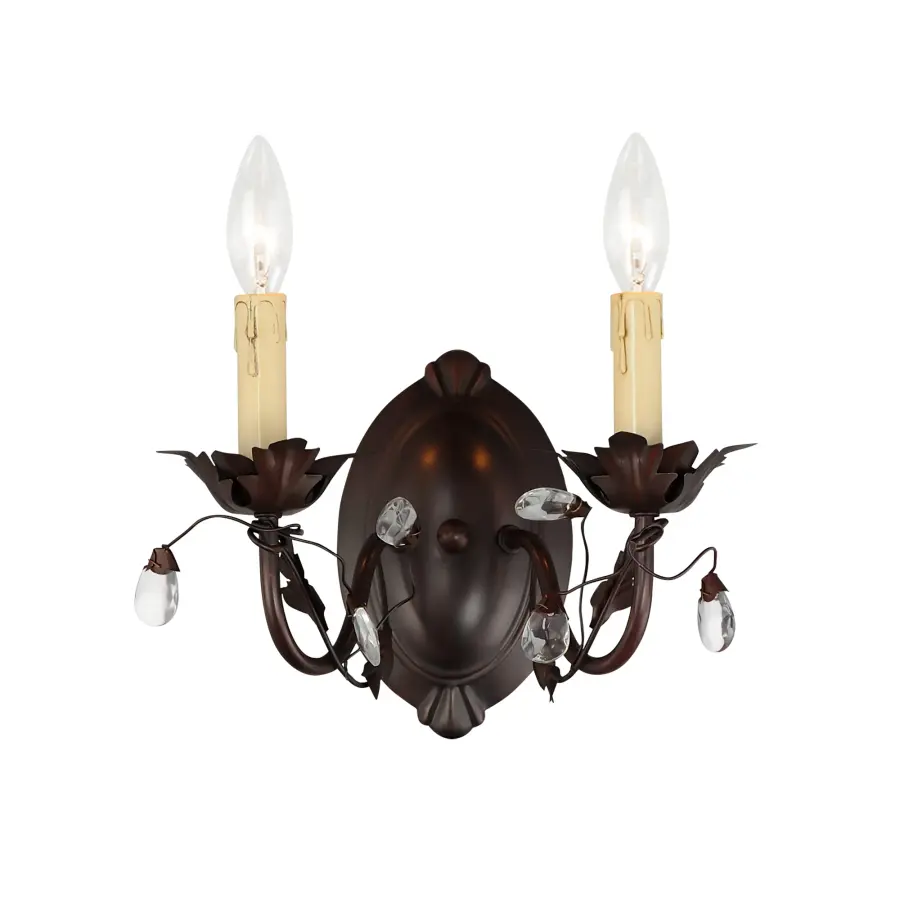 Elegante Two Light Wall Sconce in Oil Rubbed Bronze - Image 1