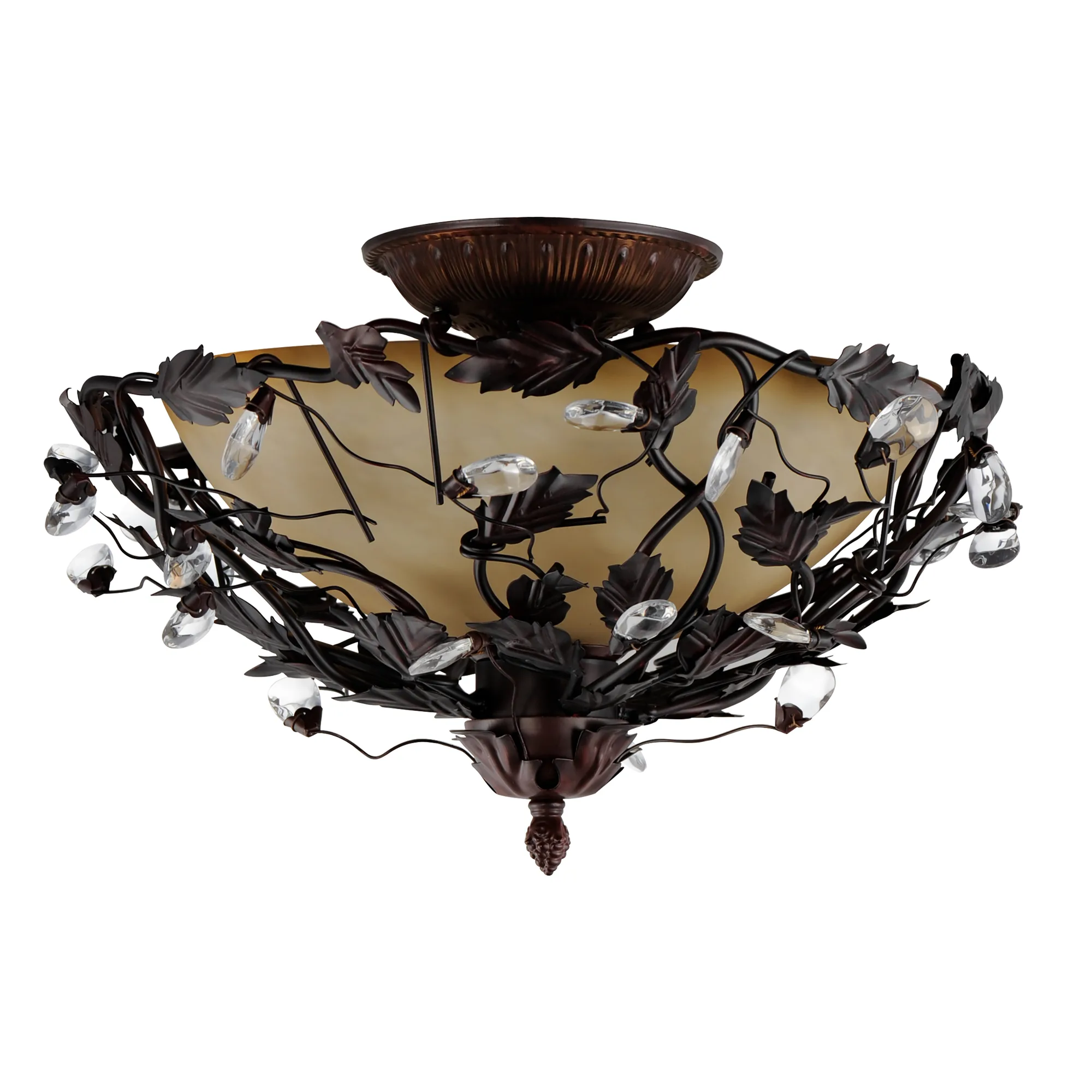 Elegante Three Light Semi-Flush Mount in Oil Rubbed Bronze