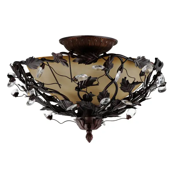 Elegante Three Light Semi-Flush Mount in Oil Rubbed Bronze - Image 1