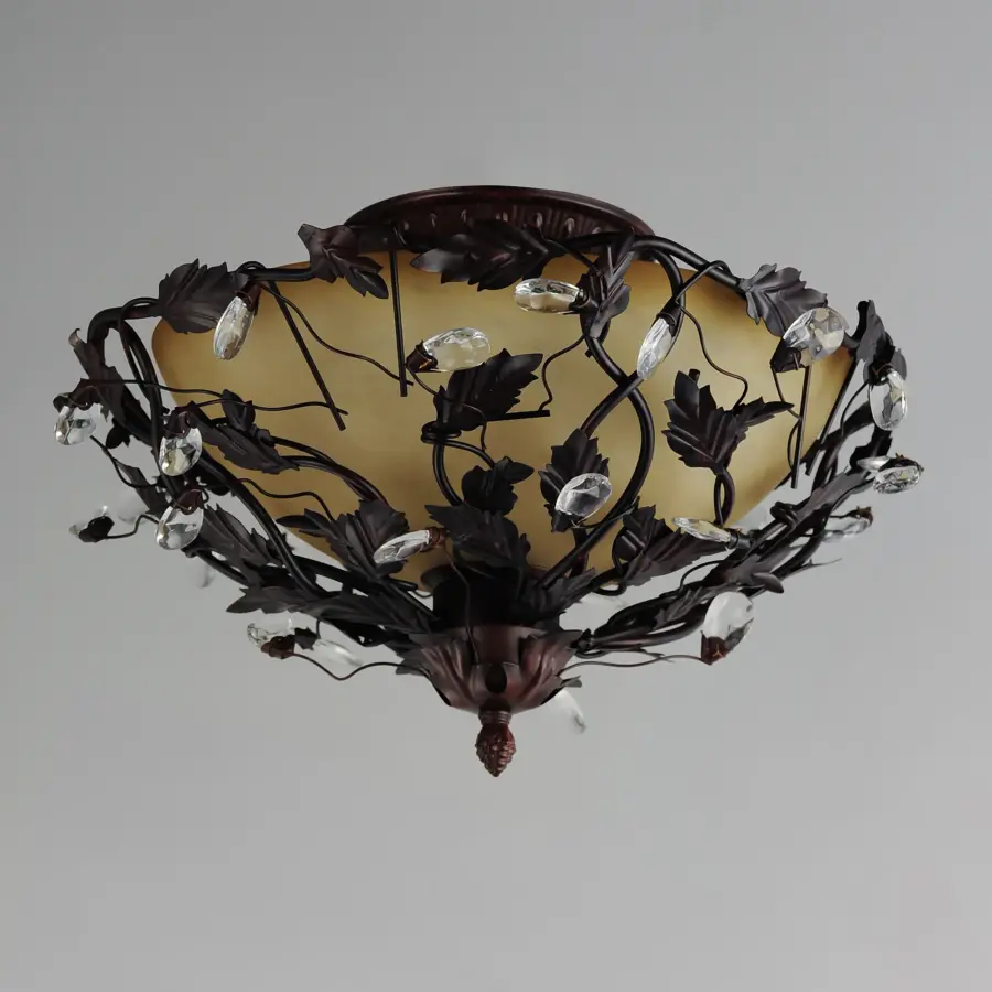 Elegante Three Light Semi-Flush Mount in Oil Rubbed Bronze - Image 4