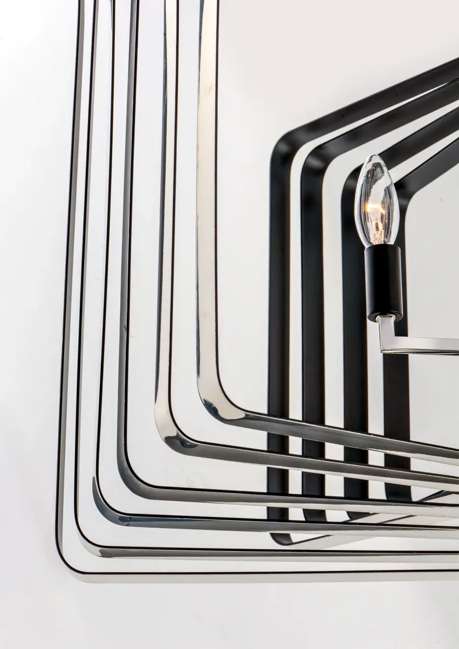 Radial Five Light Pendant in Polished Nickel / Black - Image 3