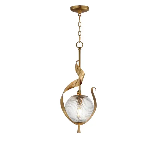 Firenze One Light Pendant in Gold Leaf