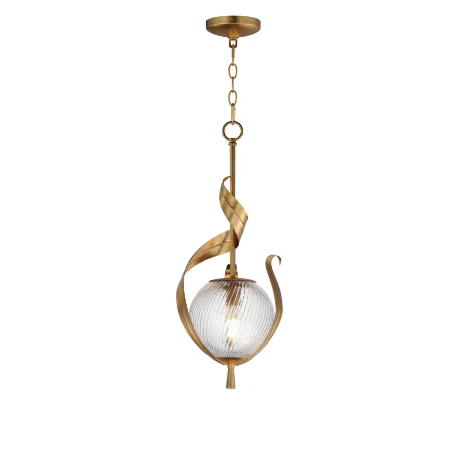Firenze One Light Pendant in Gold Leaf