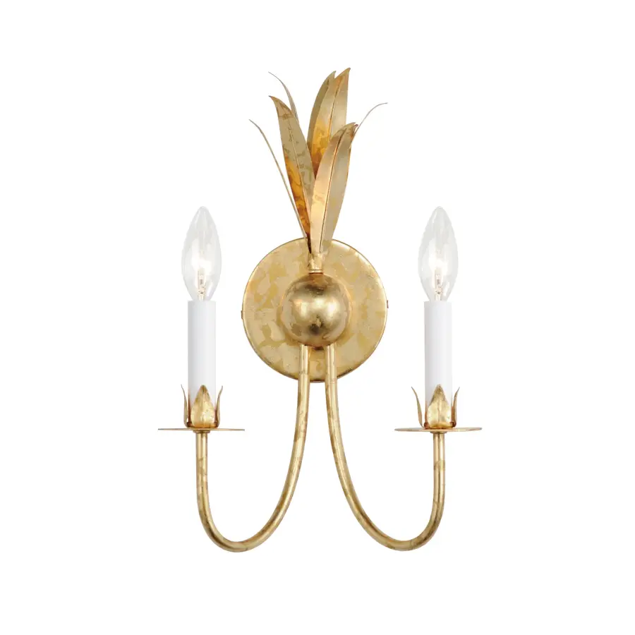 Paloma Two Light Wall Sconce in Gold Leaf - Image 1