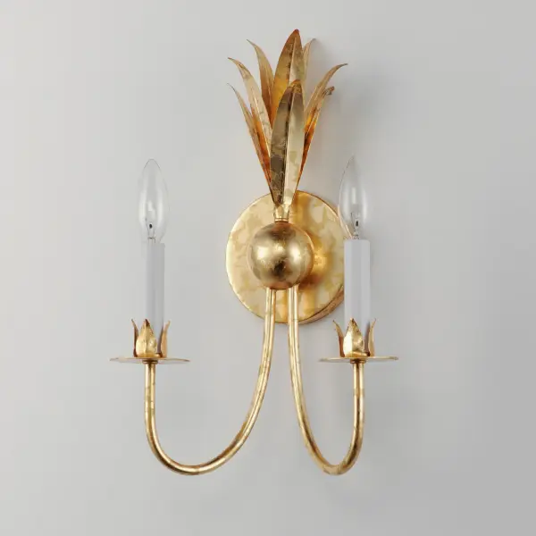 Paloma Two Light Wall Sconce in Gold Leaf - Image 4