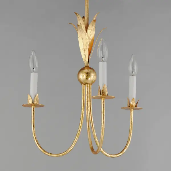 Paloma Three Light Chandelier in Gold Leaf - Image 2
