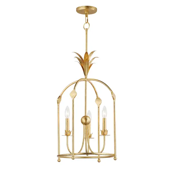 Paloma Three Light Foyer Pendant in Gold Leaf - Image 1