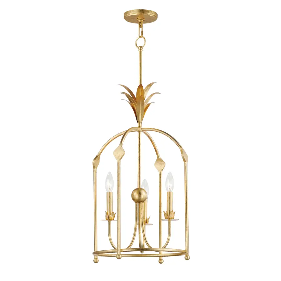 Paloma Three Light Foyer Pendant in Gold Leaf - Image 1