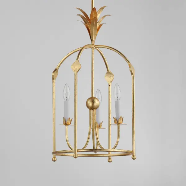 Paloma Three Light Foyer Pendant in Gold Leaf - Image 2