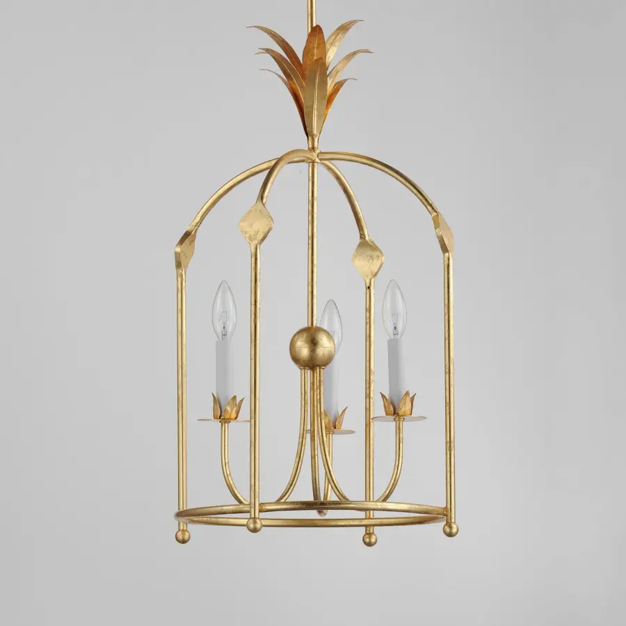 Paloma Three Light Foyer Pendant in Gold Leaf - Image 2