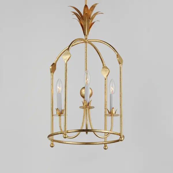 Paloma Three Light Foyer Pendant in Gold Leaf - Image 3