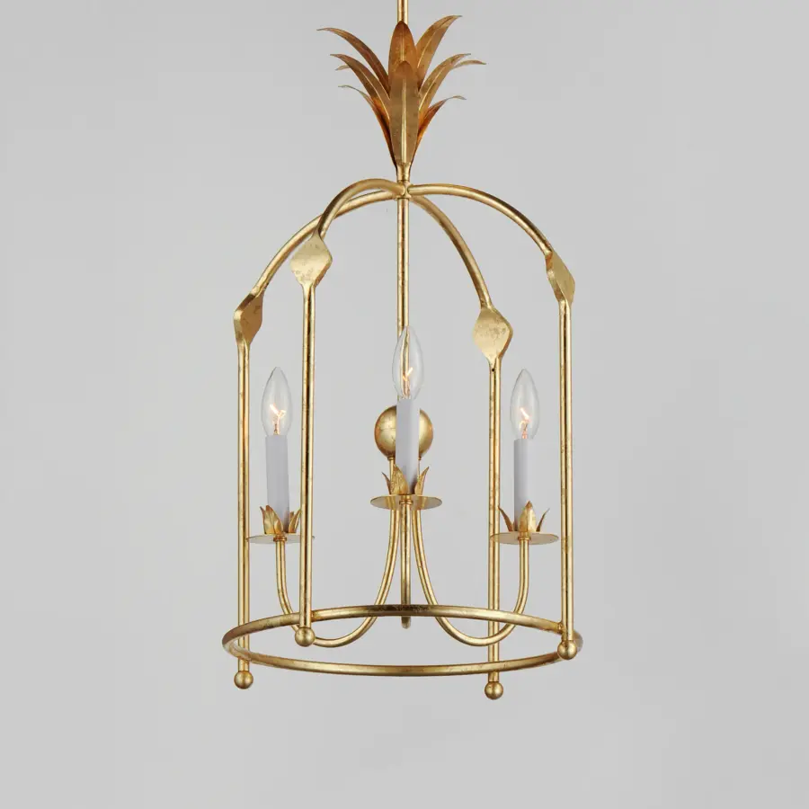 Paloma Three Light Foyer Pendant in Gold Leaf - Image 3