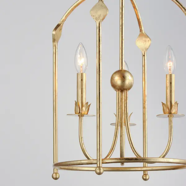 Paloma Three Light Foyer Pendant in Gold Leaf - Image 4