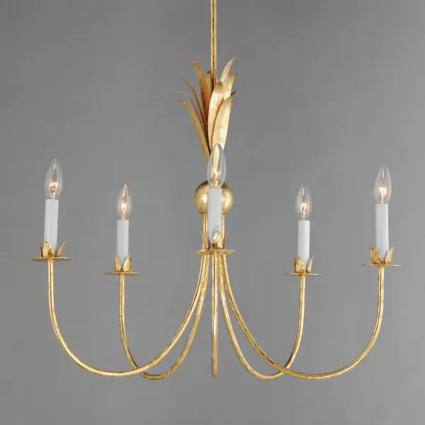 Paloma Five Light Chandelier in Gold Leaf - Image 2
