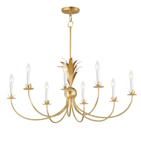 Paloma Eight Light Chandelier in Gold Leaf - Image 1