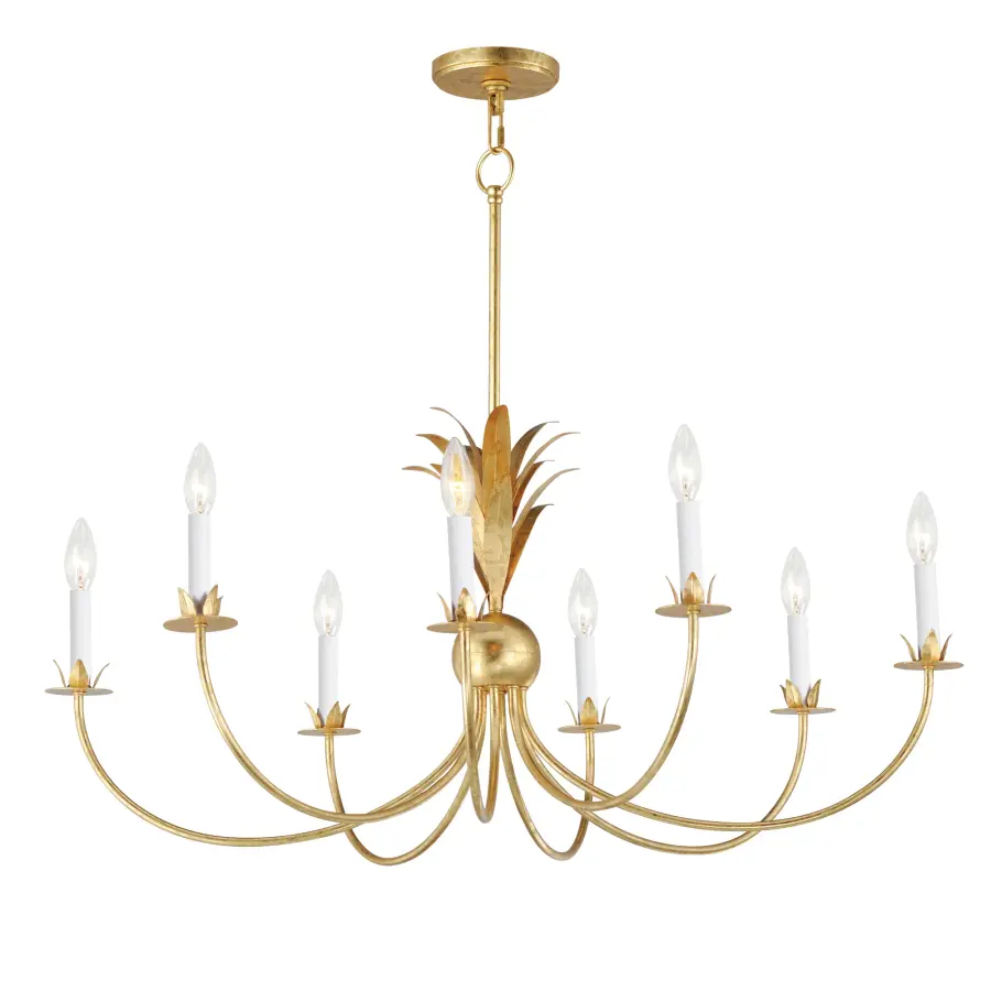 Paloma Eight Light Chandelier in Gold Leaf - Image 1