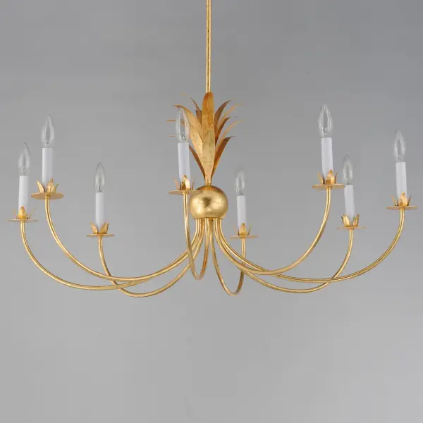 Paloma Eight Light Chandelier in Gold Leaf - Image 2