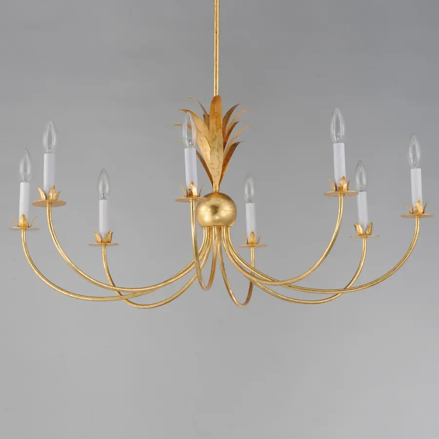 Paloma Eight Light Chandelier in Gold Leaf - Image 2