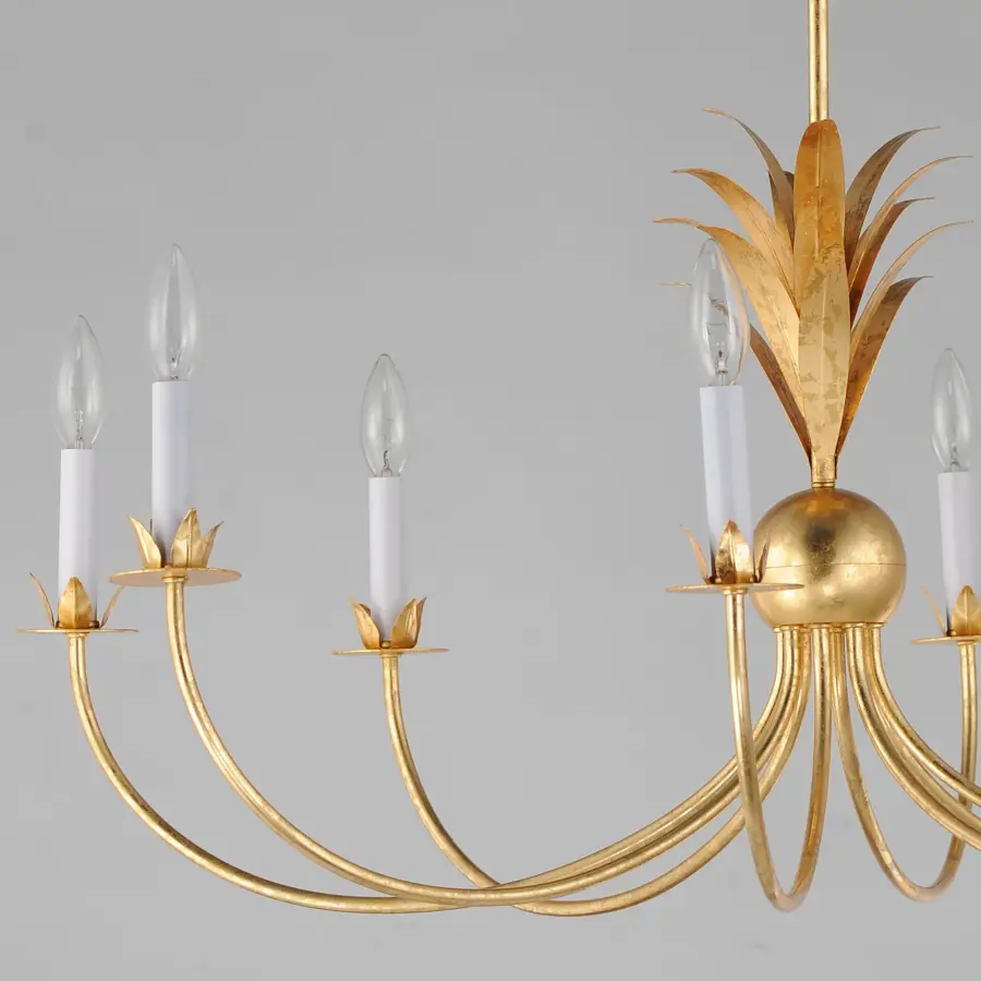 Paloma Eight Light Chandelier in Gold Leaf - Image 4