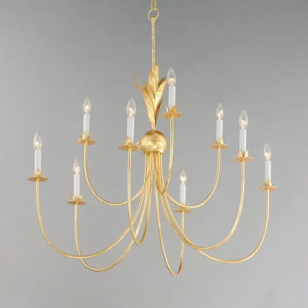 Paloma Nine Light Chandelier in Gold Leaf - Image 2
