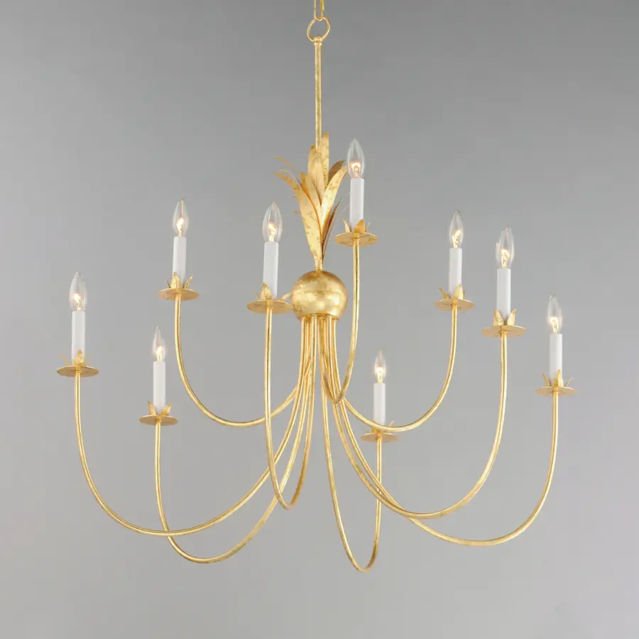 Paloma Nine Light Chandelier in Gold Leaf - Image 2
