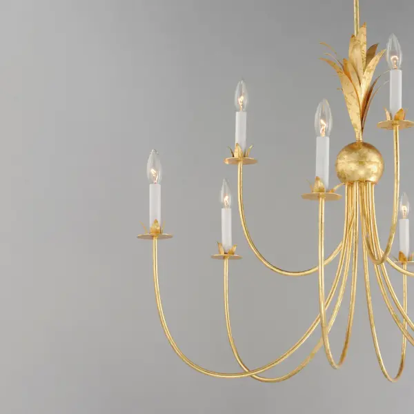 Paloma Nine Light Chandelier in Gold Leaf - Image 3