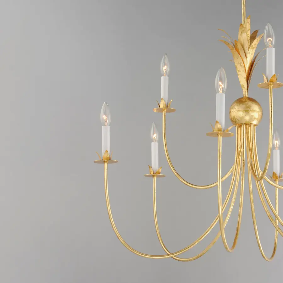 Paloma Nine Light Chandelier in Gold Leaf - Image 3