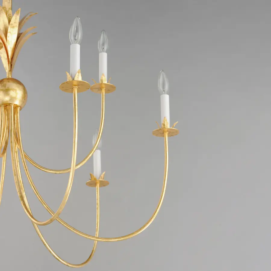 Paloma Nine Light Chandelier in Gold Leaf - Image 4