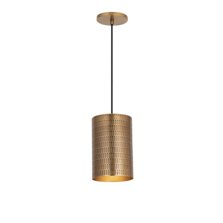 Shaka One Light Mini Pendant in Weathered Brass - Image 1