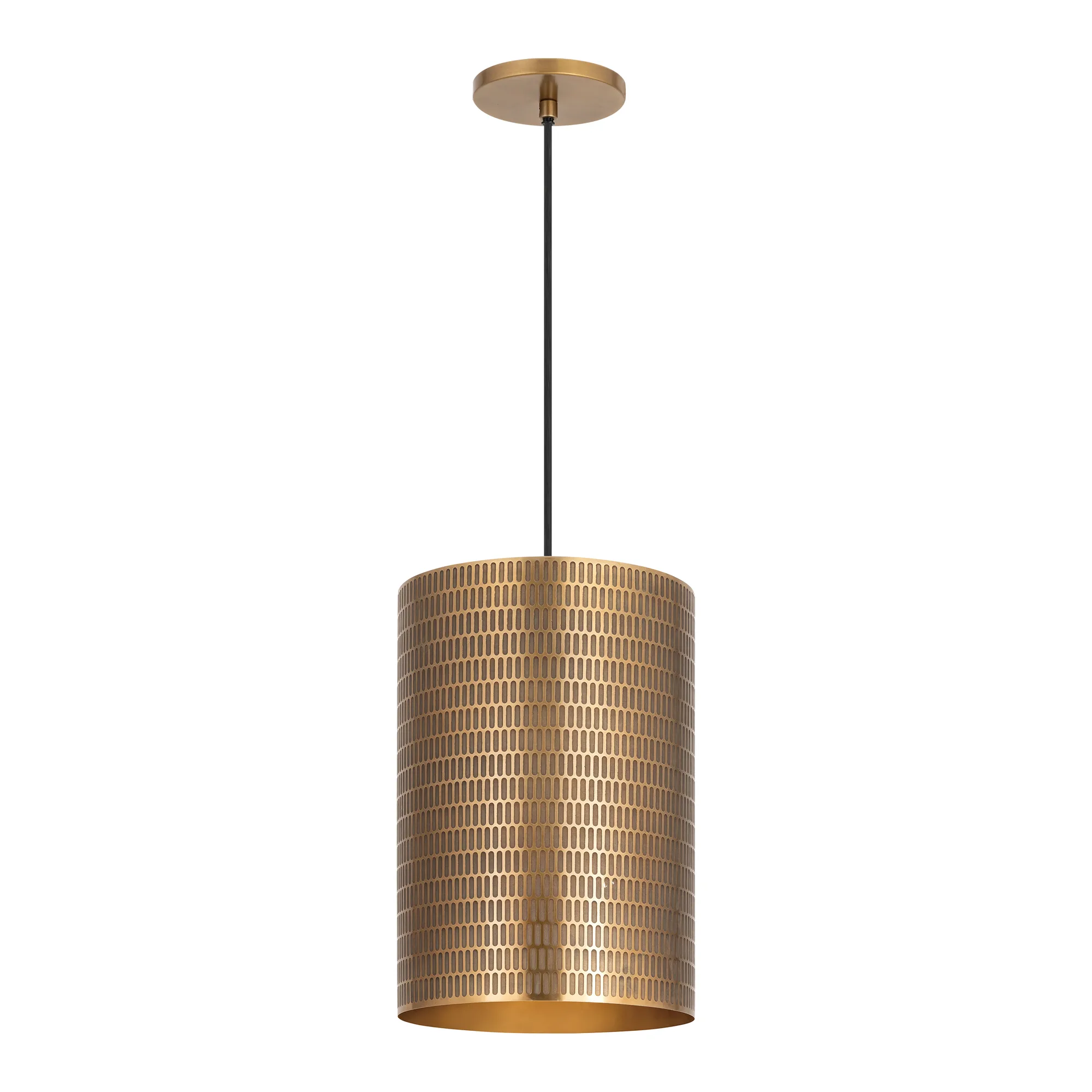 Shaka One Light Pendant in Weathered Brass