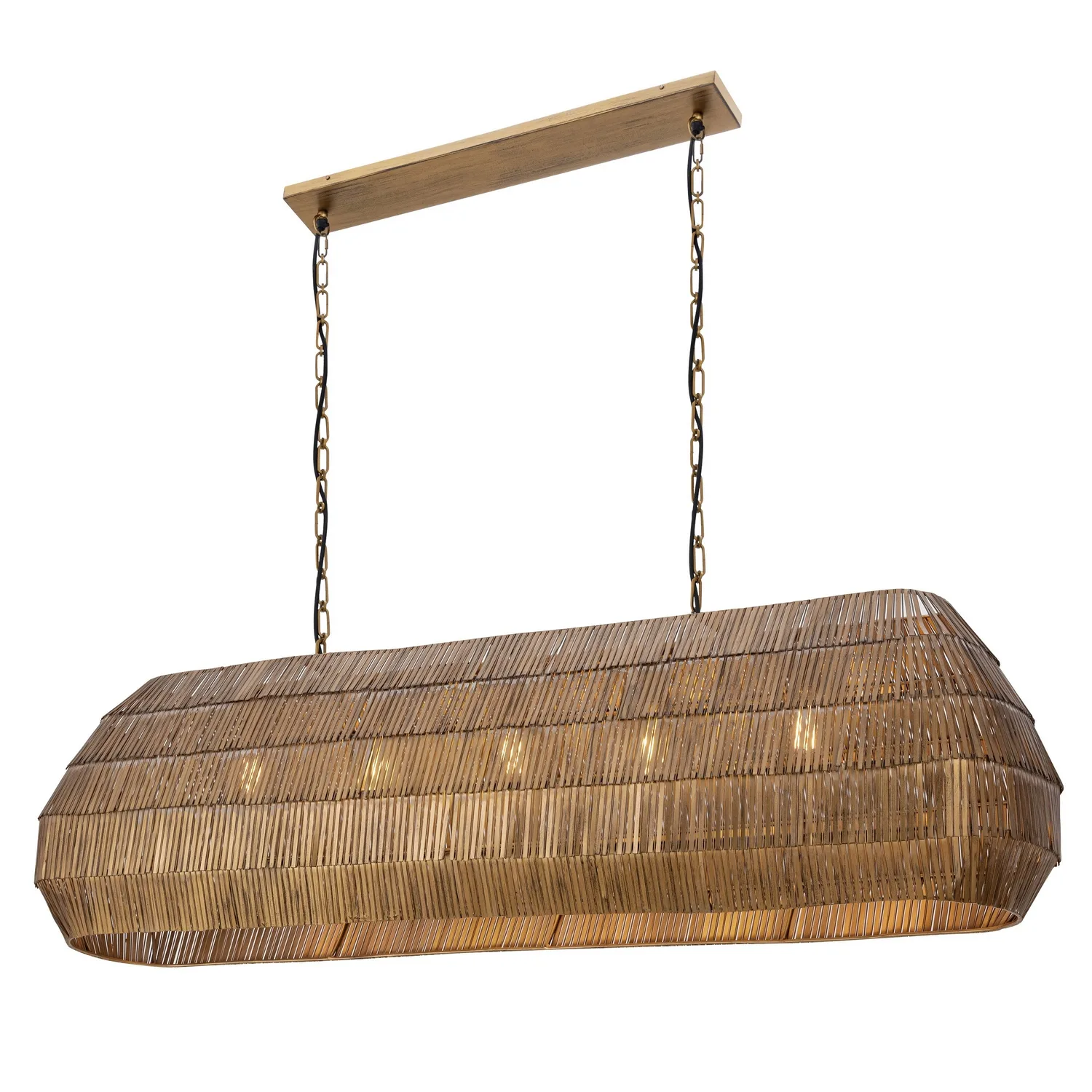 Gilda Five Light Linear Pendant in Antique Brass