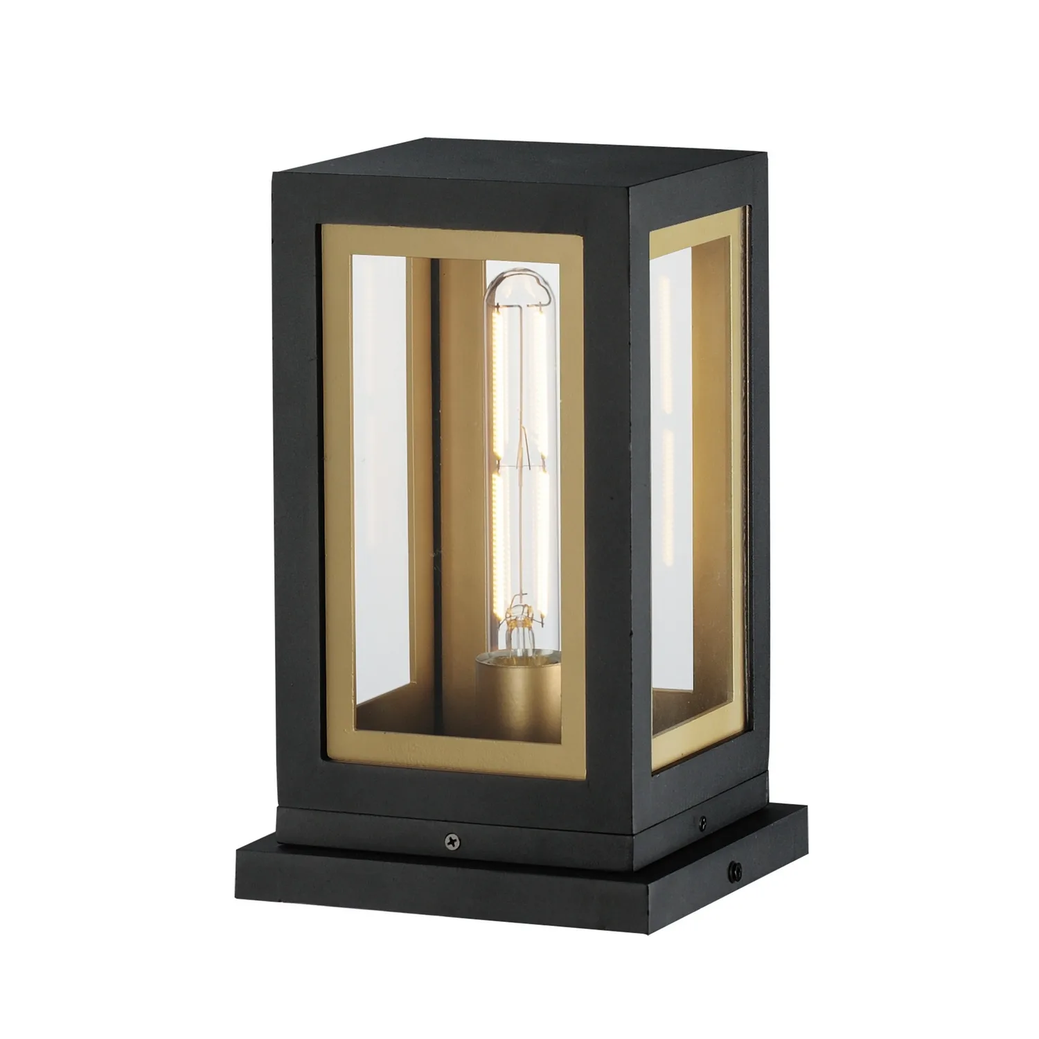 Neoclass One Light Deck Lantern in Black / Gold