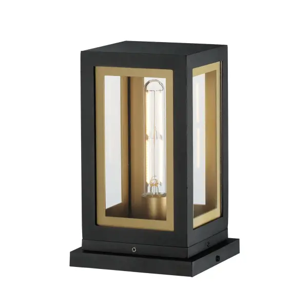 Neoclass One Light Deck Lantern in Black & Gold