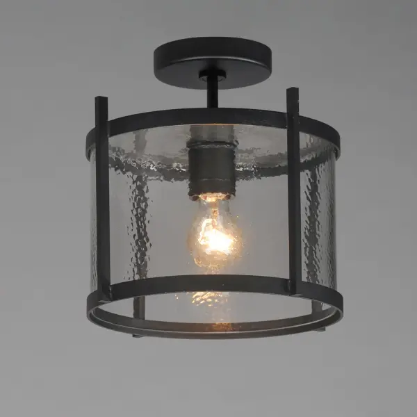 Belfry One Light Semi Flush Pendant in Black - Image 3