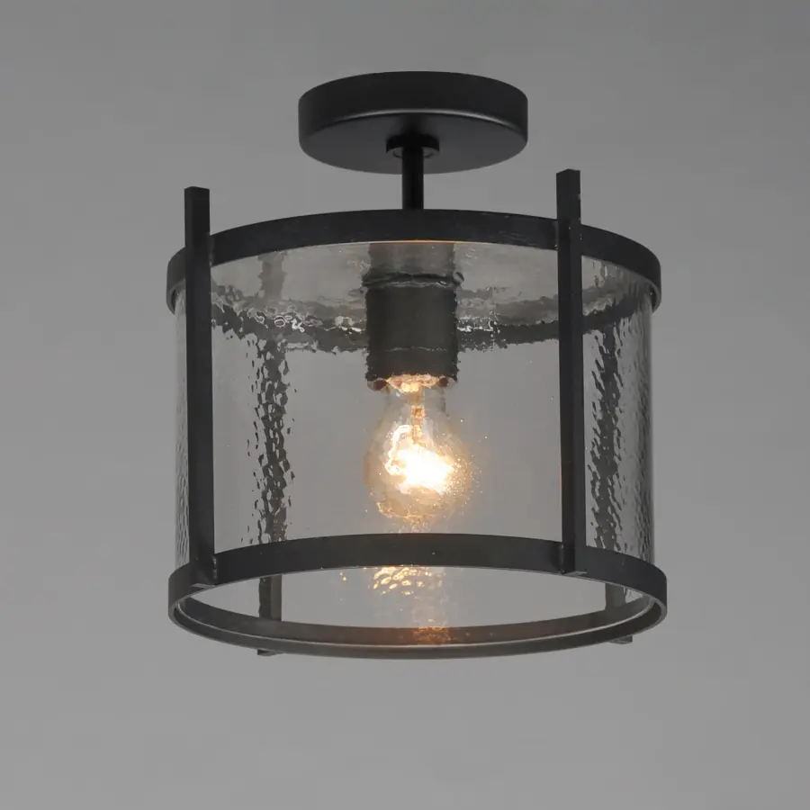 Belfry One Light Semi Flush Pendant in Black - Image 3