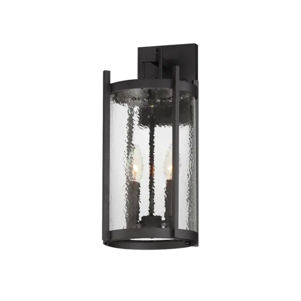 Belfry Two Light Outdoor Wall Sconce in Matte Black - Image 1