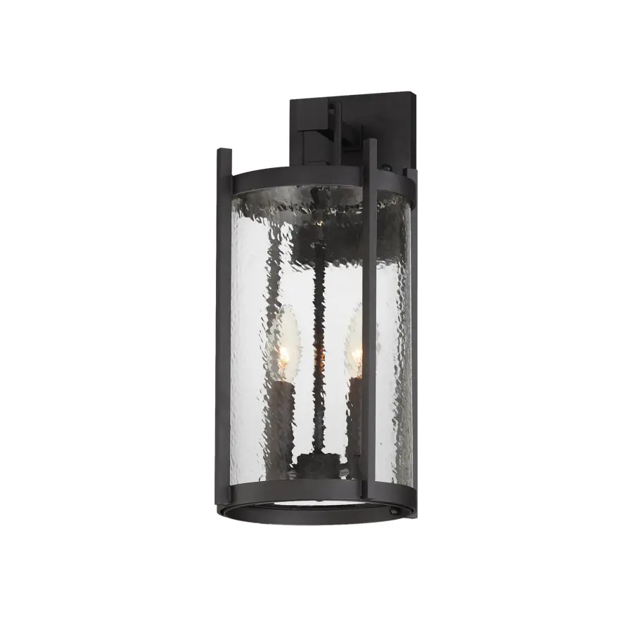 Belfry Two Light Outdoor Wall Sconce in Matte Black - Image 1