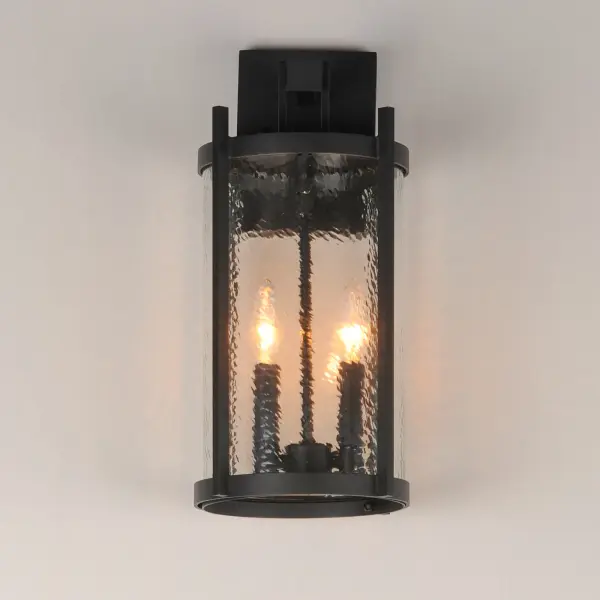Belfry Two Light Outdoor Wall Sconce in Matte Black - Image 3