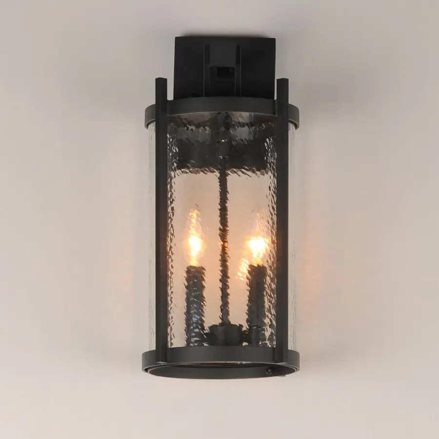 Belfry Two Light Outdoor Wall Sconce in Matte Black - Image 3
