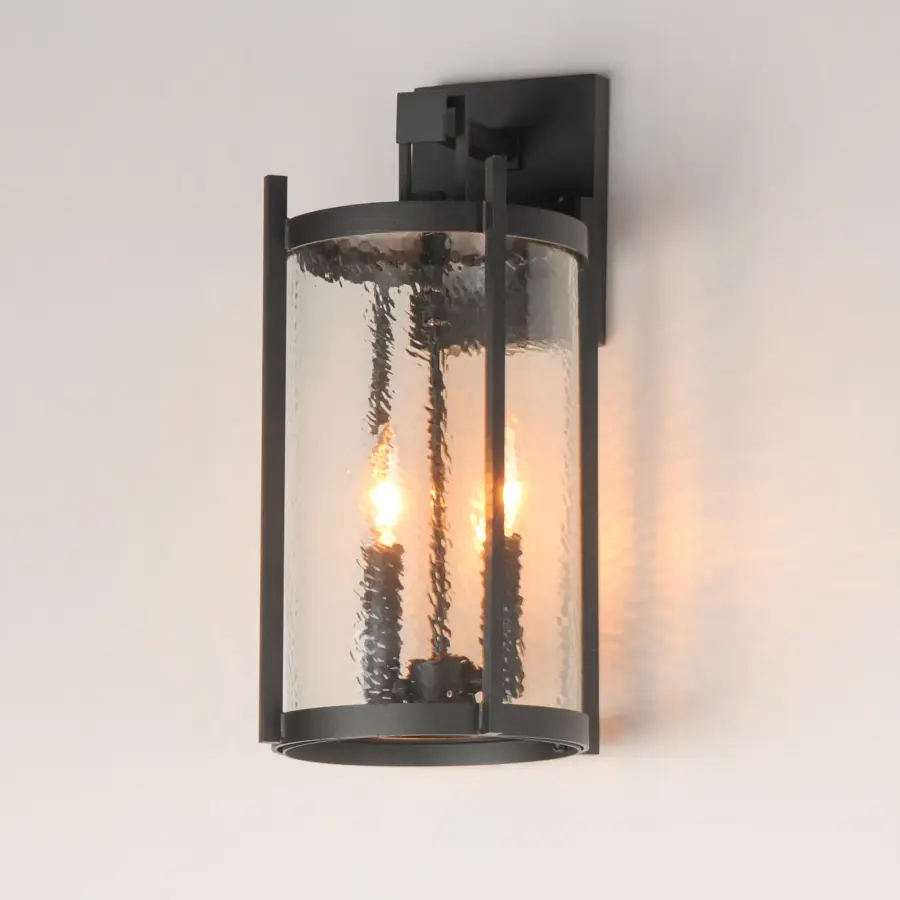 Belfry Two Light Outdoor Wall Sconce in Matte Black - Image 4